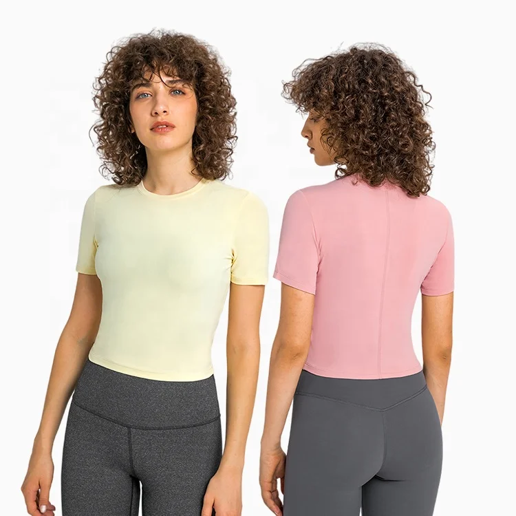 

Summer lightweight thin t shirts high elastic breathable sports running nylon loose fit women t shirts