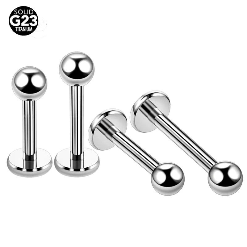 

G23 Titanium Labret Ring Tragus Cartilage Ear Studs Internal Screw and External Screw Thread Bar Rings Body Piercing Jewelry