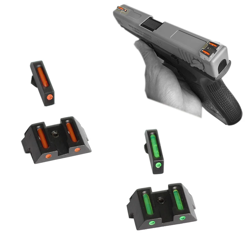 

Tactical Red Green Dot Fiber Front Rear Sight Optical Night Sight for Hunting Glock