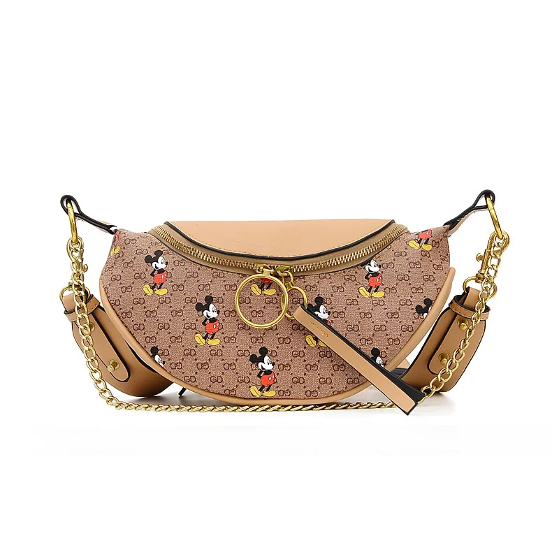

New fashion Mickey mouse cartoon style mini chest bag travel schooling printed crossbody bags women hand bags wholesale custom, Customized color