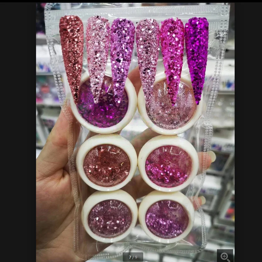

newest 6/boxes/set Mixed 0.2-2mm nail glitter powder sets Mermaid Sequin Shinning nail glitter in bulk & DIY nail glitter shapes