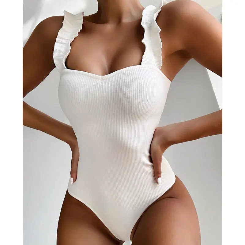 

FS2842A Hot sale Sexy women romper swimwear solid color bodysuit