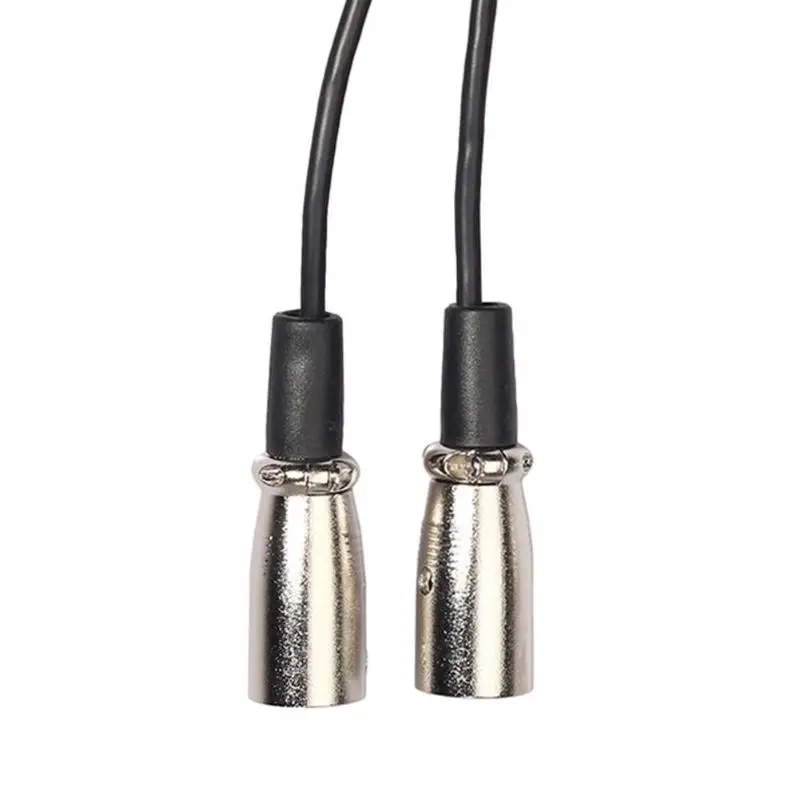 XLR 3pin 1 female plug to 2 male jack Y SPLITTER miccable adaptor audio spiral cable with double shielded microphone CANNON - ANKUX.COM
