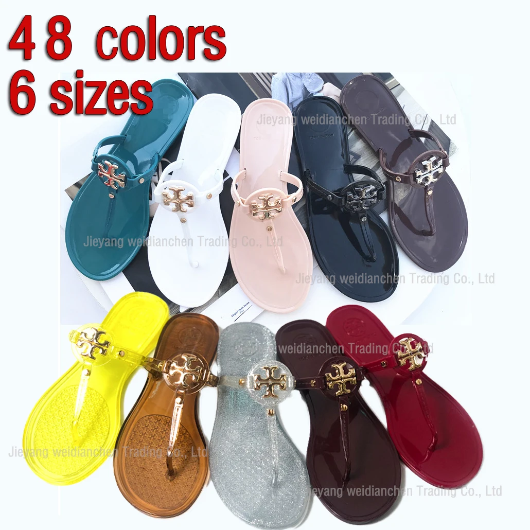 

2021 jelly wholesale Beach Garden flip flops fashion slipper Designer TB shoes flats Sandals for women and ladies