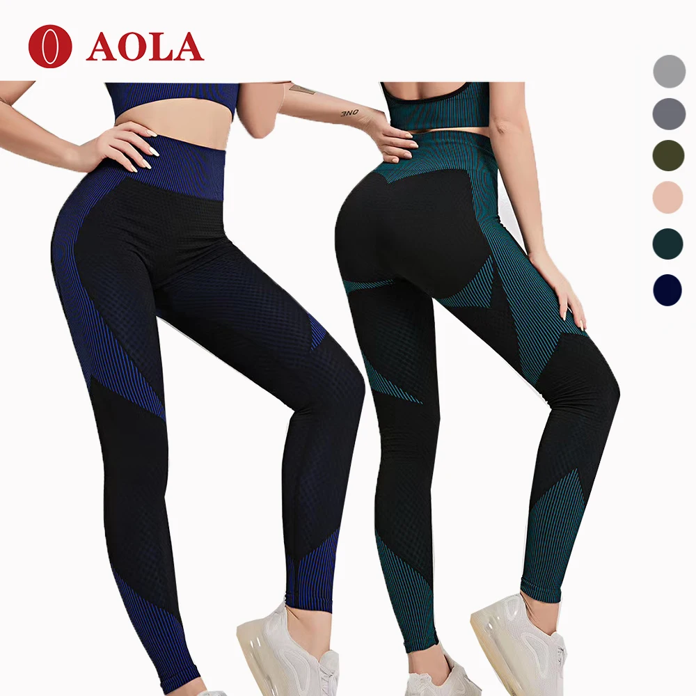 

aola Polyester Elastane Alo Yoga With Custom Logo Black Womens Seamless Cammo Dames Work Out Legging, Black/blue/gray/yellow/pink/dark green