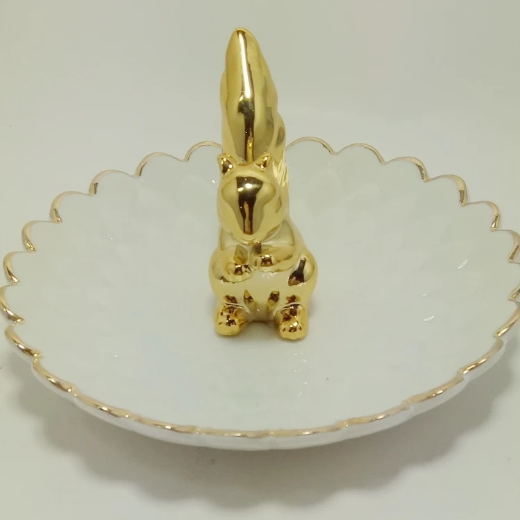 

Hot sale Heart shaped jewelry trinket tray ceramic ring dish for wedding