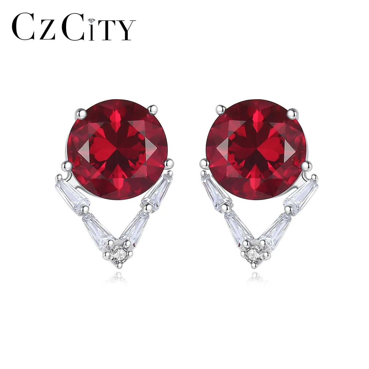 

CZCITY 925 Sterling Silver Cute Stud Jewelry Earring Womens Designer Earings
