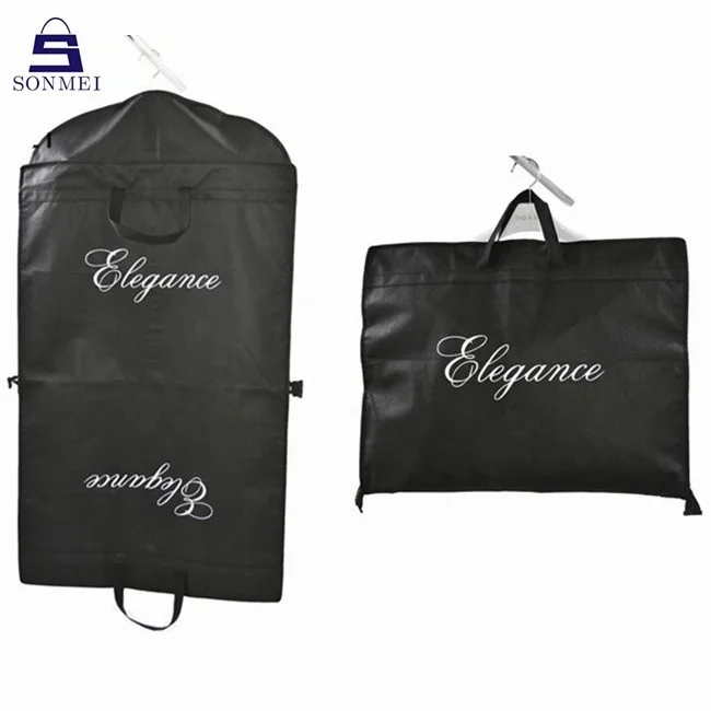 

Eco non woven black suit luxury custom garment clothing dust bag