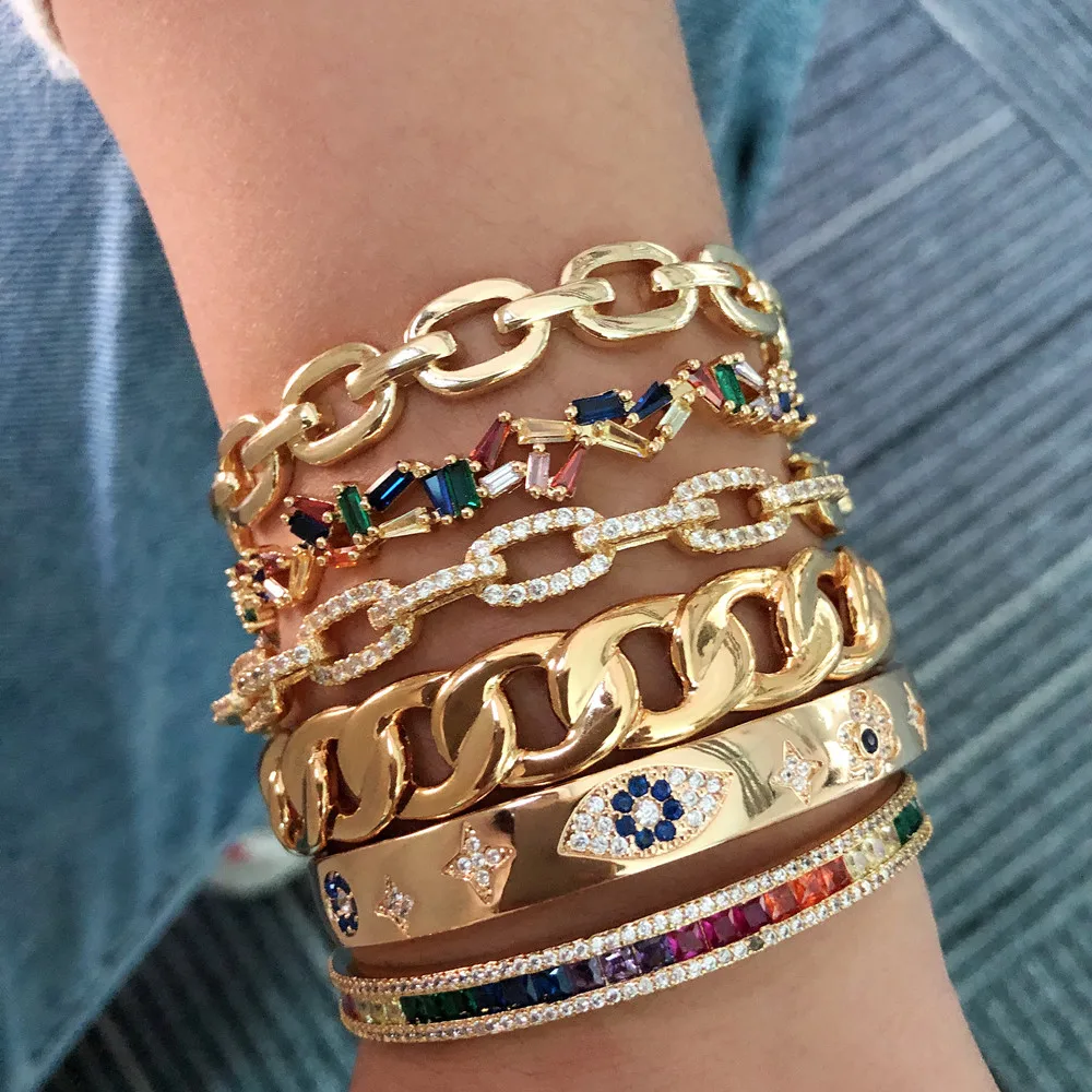 

2020 hot selling 18k gold plated adjustable bangle bracelets