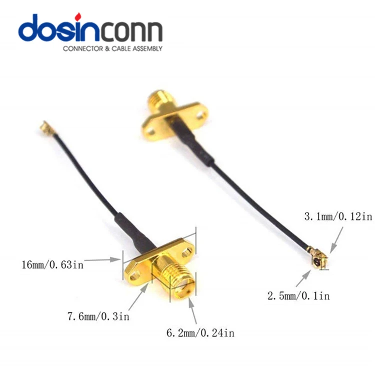 Straight R/a Ipex Ipx U.fl U.fl Mhf4 To Sma Female Jack Rf Coaxial Coax Connector Pigtail Cable