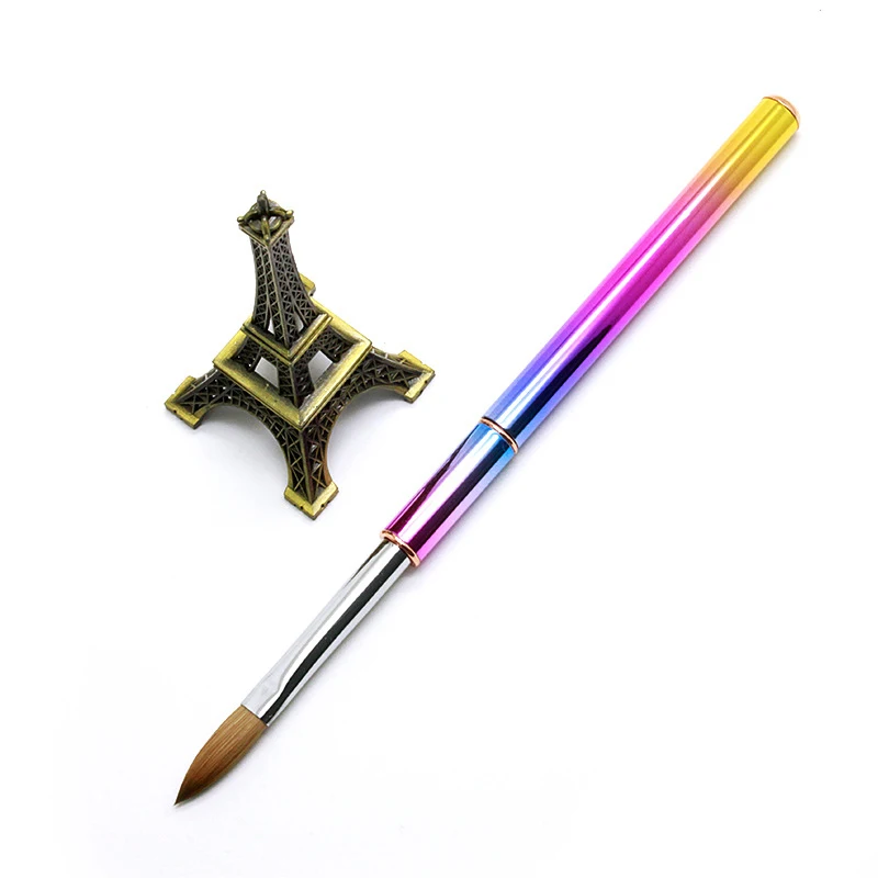 

Wholesale 100% Kolinsky Hair Rainbow Nail Gel Brush Acrylic Nail Brush for Nail Art