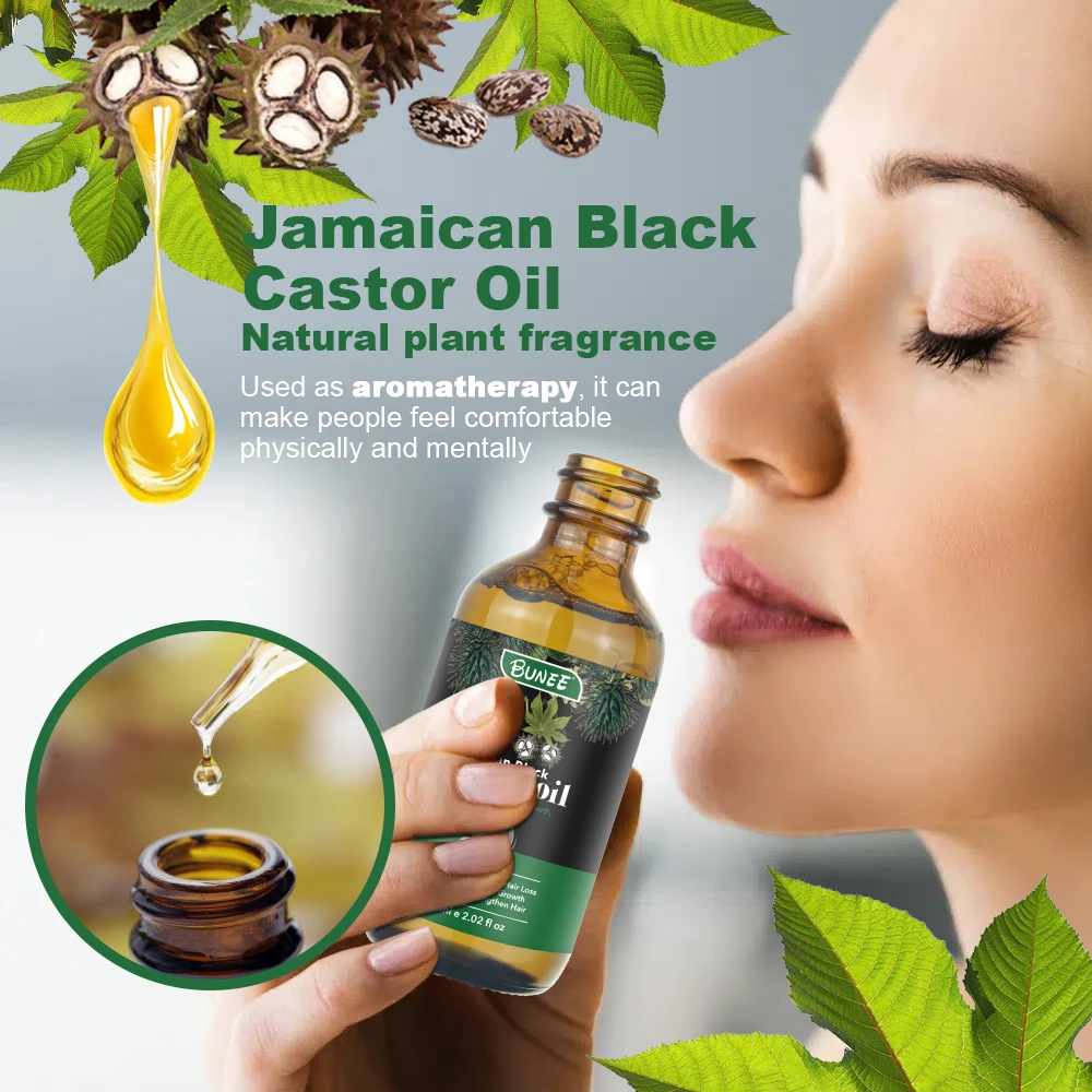 

OEM Hot sell 100% Pure Cold Pressed Organic Jamaican Black Castor Oil Hair Growth Massage Eyelashes Eyebrows Growth Essence Oil