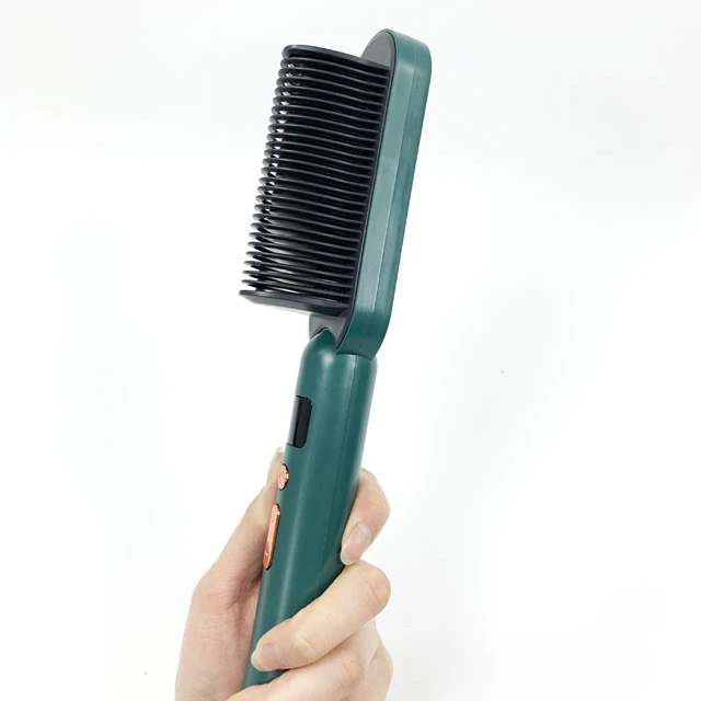 

Portable fast heating thermostatic hair straightener ceramic brush multi-function hair straightener comb
