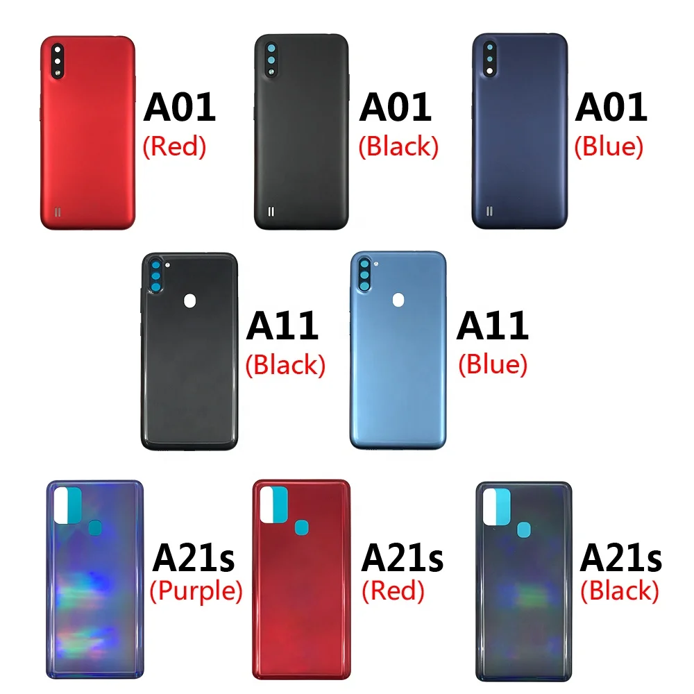 

Phone Spare Parts Mobile Back Panel For Samsung Galaxy A01 A11 A21S A41 A70S Battery Door Rear Housing With Back Camera Glass