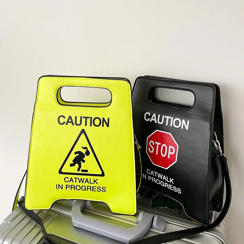 

Fashion pu leather funny 3D stop sign prohibits driving shaped purse messenger bags women handbags, 2 colors