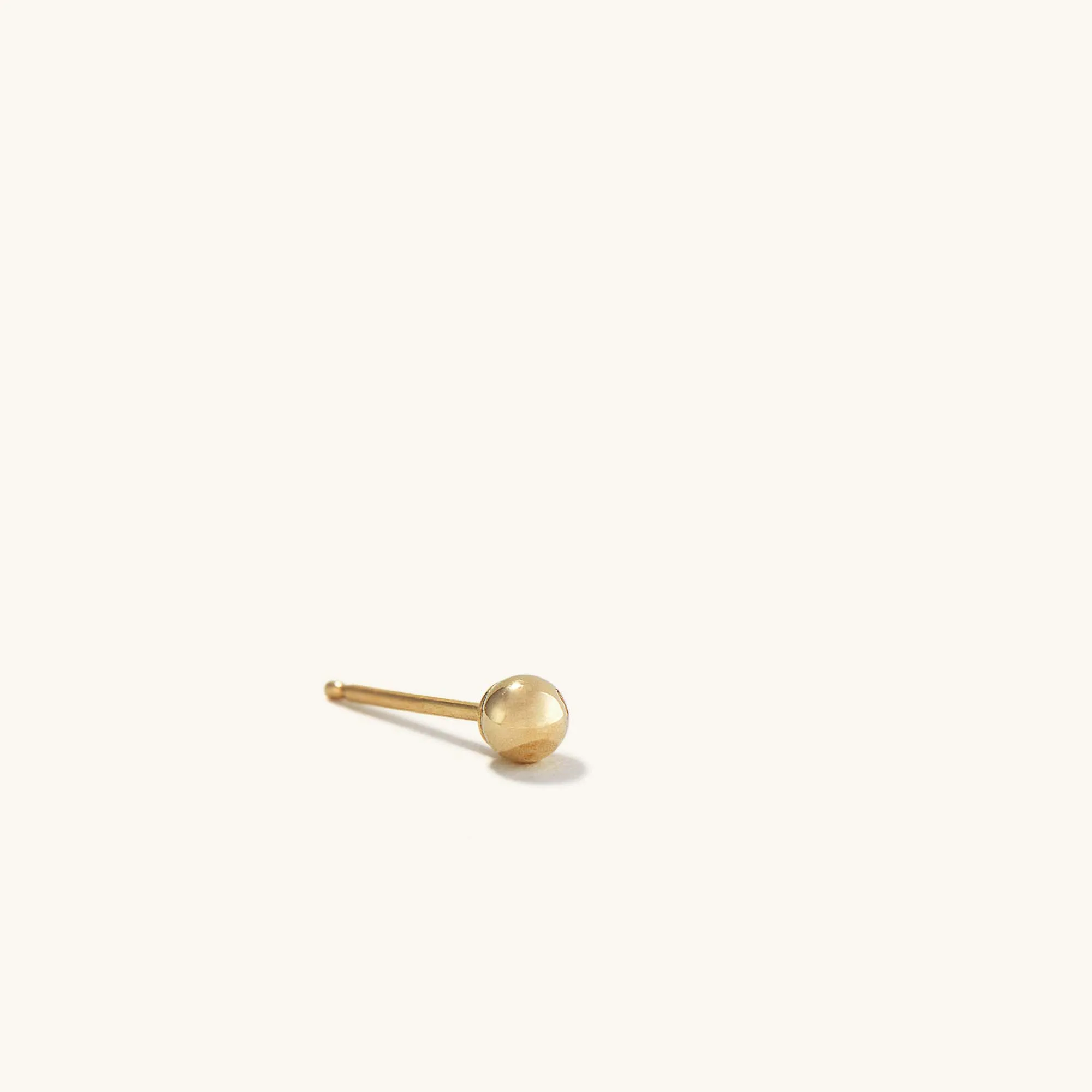 

Simple Design Stainless Steel With Gold Plated 14K Single Sphere Earring Stud for Women