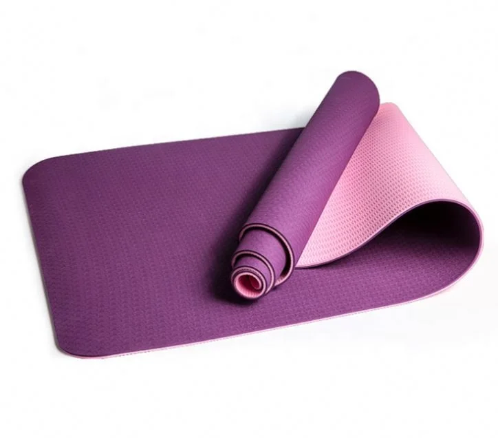 

Professional eco-friendly non slip design exercise gym fitness 6mm custom tpe yoga mat, Black white bule red yellow purple,pink