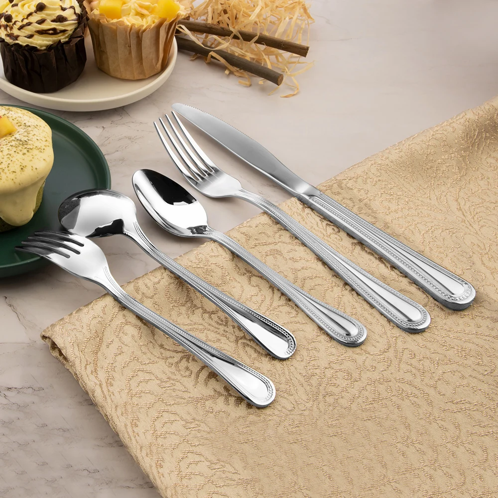 

Fashion Royal Fancy Banquet Hotel Restaurant Stainless Steel Silver Plated Cutlery Set