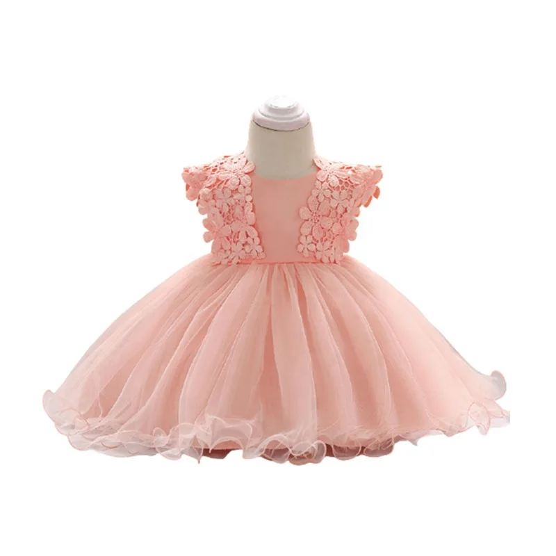 

Kids Clothing Tutu Princess Dress with Bow Wholesale Toddler Baby Girls Orange Mini Cute Casual Chiffon