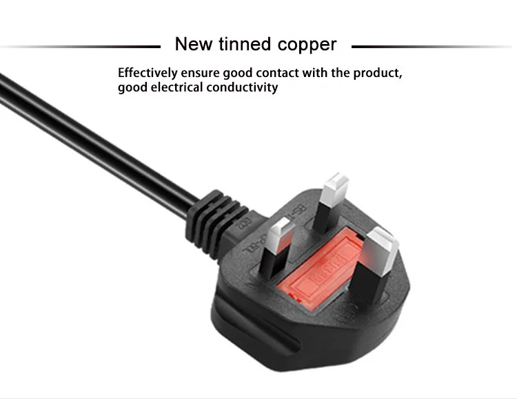 SIPU 3 Pin UK Kettle Lead Main Plug ac power cord with female power cord ends for computer laptop power cord
