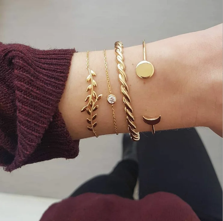 

Fashion gold star moon bracelet set for women wholesale N910130, Picture