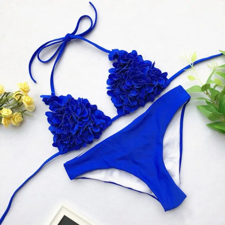 

Newest Ropa De Playa Mujer Womens Solid Color Bikini Donna Vikinis