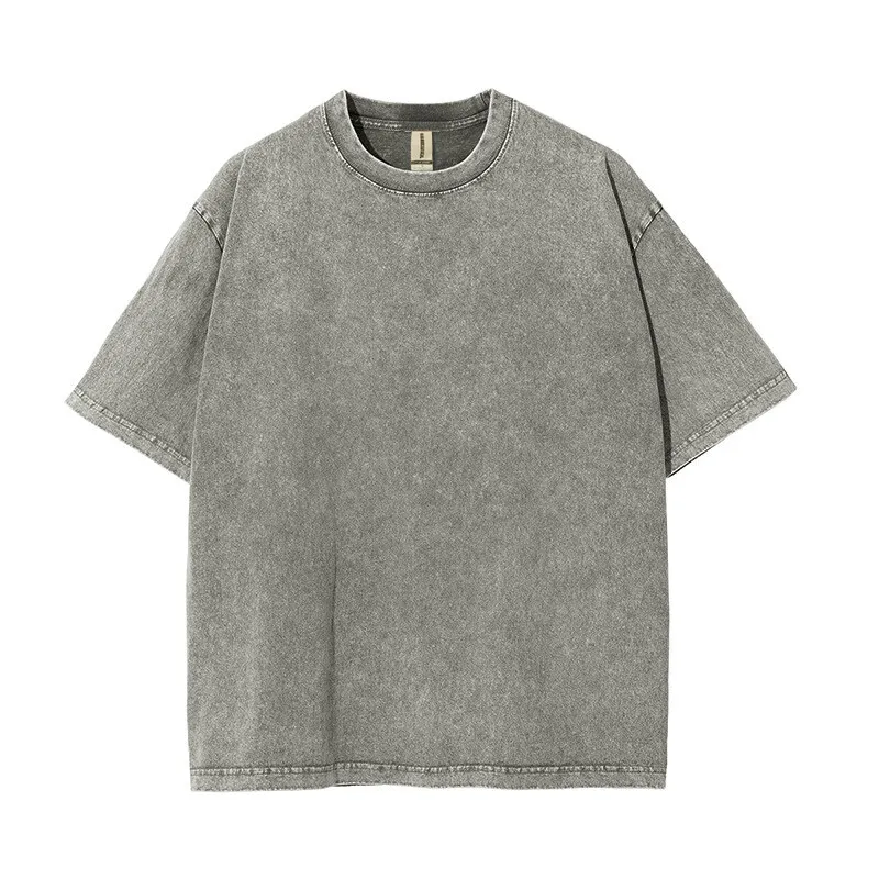 Rightdo Premium Acid Washed Oversized Vintage T Shirts 250GSM 100% Cotton Sun Faded T-Shirts Oversized in Blank Custom Available