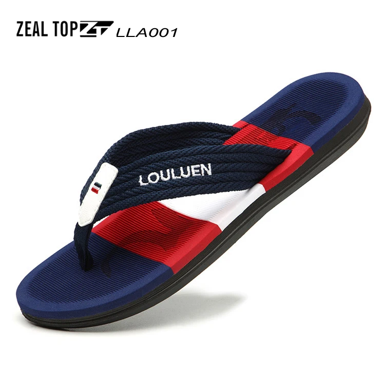 

Wholesale Factory Price New Design Beach Men's Slippers Pvc Outsole red colour summer Customize rubber slide Flip Flops