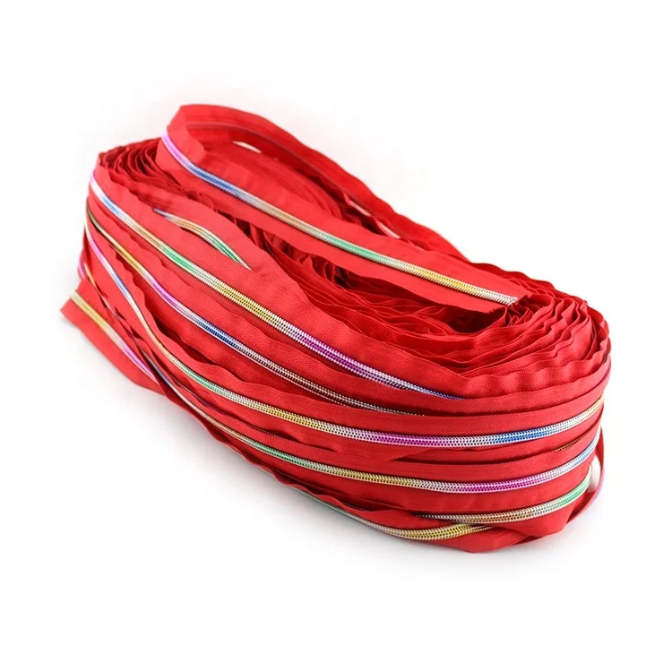 

Nolvo World 5 nylon rainbow zip Factory Hot Wholesales Rainbow Teeth  Coil Long Chain Zipper Roll