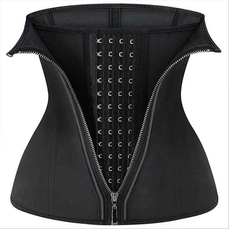 

Clip and Zip Tummy Trainer Corset Women Workout Shaper black sweat bands waist trimmers latex