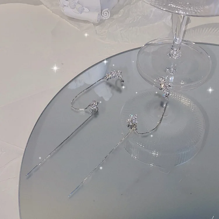 

fashion jewelry trendy flower ear line earrings ear bone clip