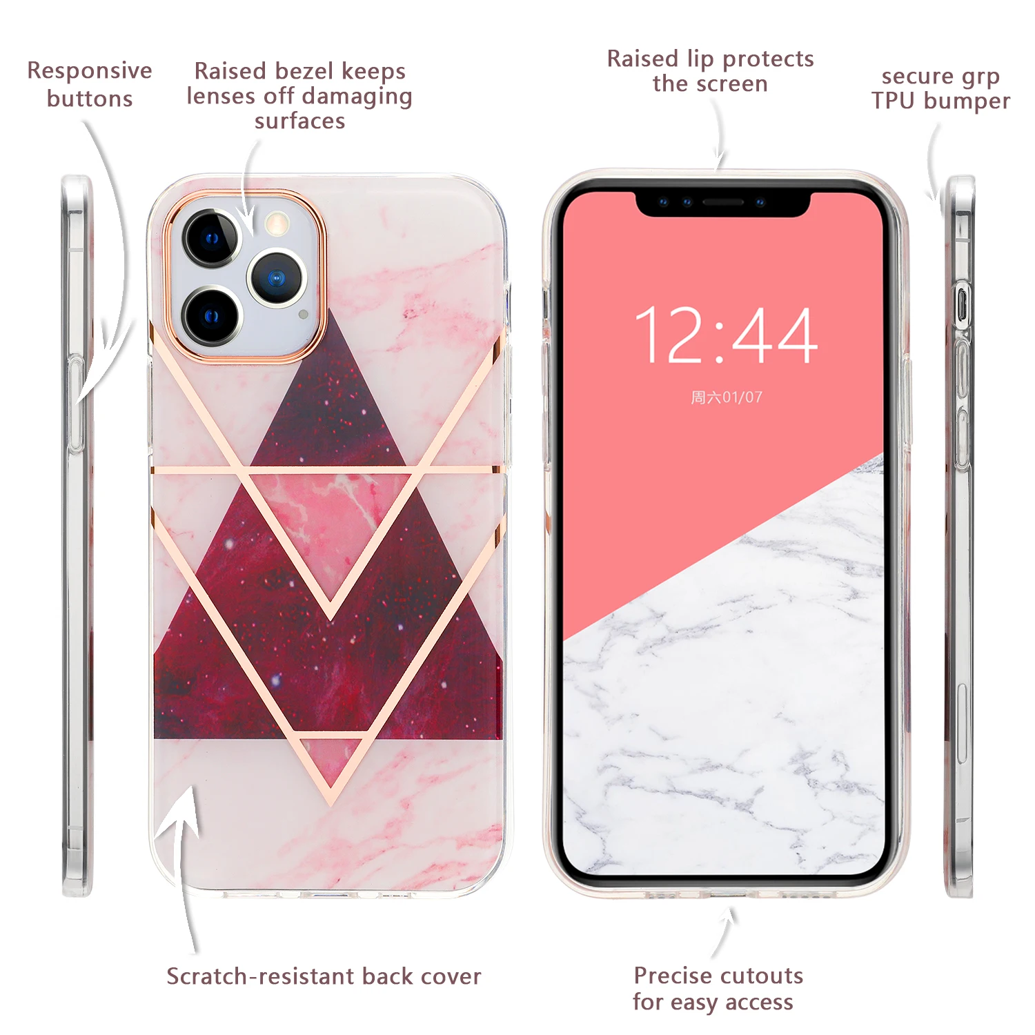 

free sample Marble mobile Phone Case 11 fashion pink for iPhone 12 pro max Cases