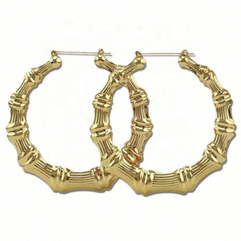 

Gold Plated Personalized Big Large Hoop Earrings by JH, 5 colors