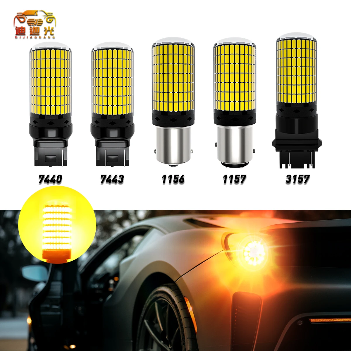 

12V S25 T20 1156 1157 3157 7440 7443 Car Bulb Stop Light Car Brake Parking Bar Emergency Carturn LED Signals Turn Lamp