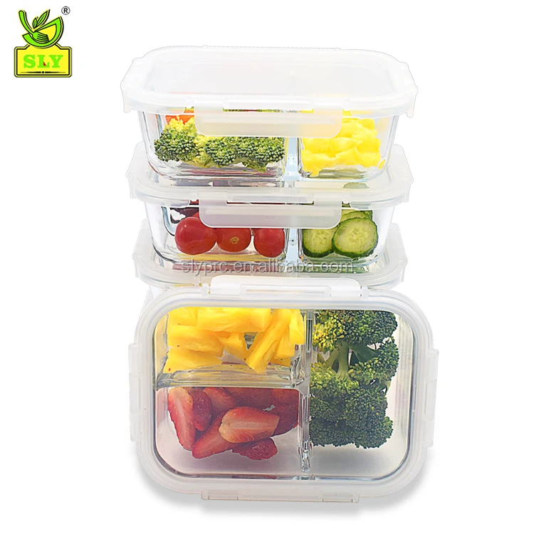 Best Selling Glass Lunch Box / Glass Bento Box / Glass Food Container With Divider Buy Glass