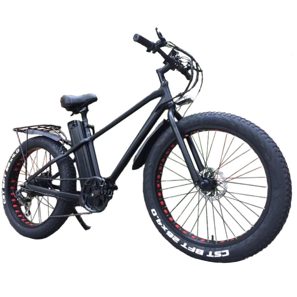 

Hot sale CMACEWHEEL KS26 FAT BIKE ebike 750W electric bike ski e-bike bicycle, Black