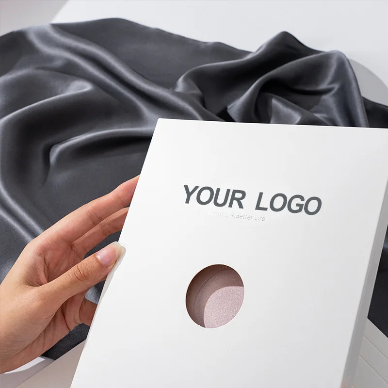 Custom Embroidery Logo 19 22 Momme 100% Natural Mulberry Pure Real Silk Pillowcase With Gift Box