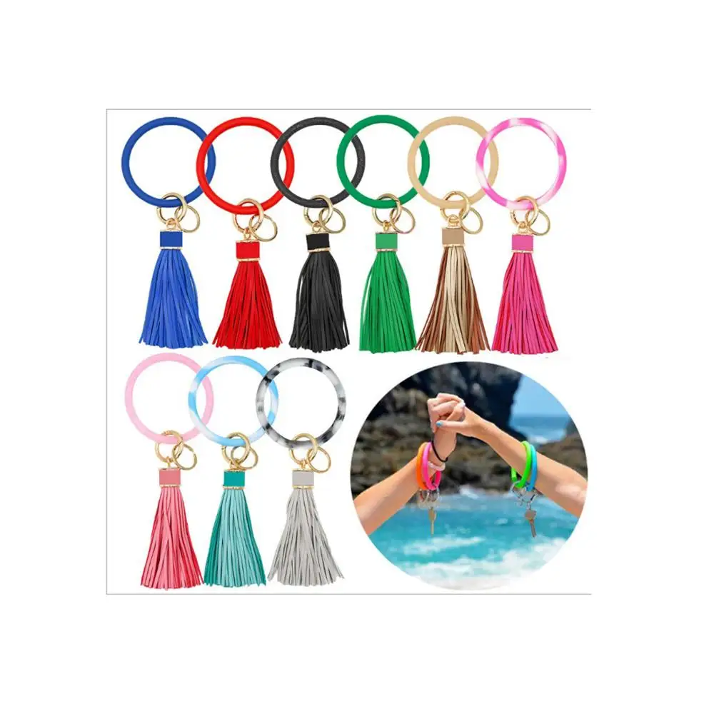 

Silicone key chain bracelet fringed wrist wallet key chain