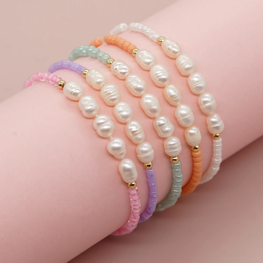 

Go2boho Minimalist Fashion Summer Boho Jewelry Freshwater Pearl Seed Bead Stretch Bracelets For Women Girl Gifts