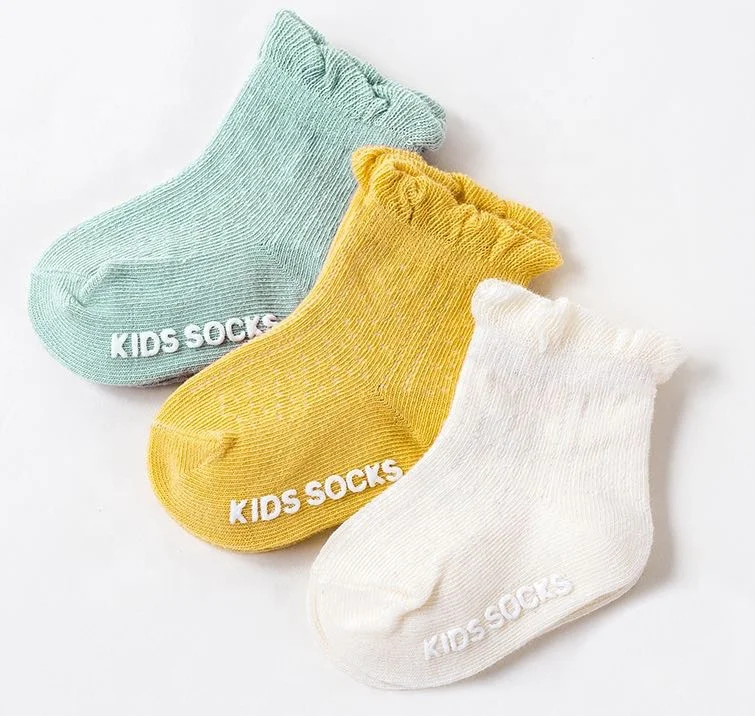 

Babys candy color anti slip 100 %cotton crew socks, Pantone color