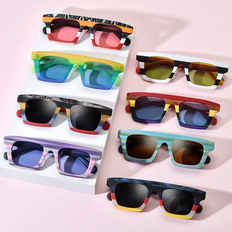 New Unisex Colorful Matte Acetate Round Optical Eyeglass Frames for All Face Men Spectacles Eyewear Polarized Sunglasses Shades