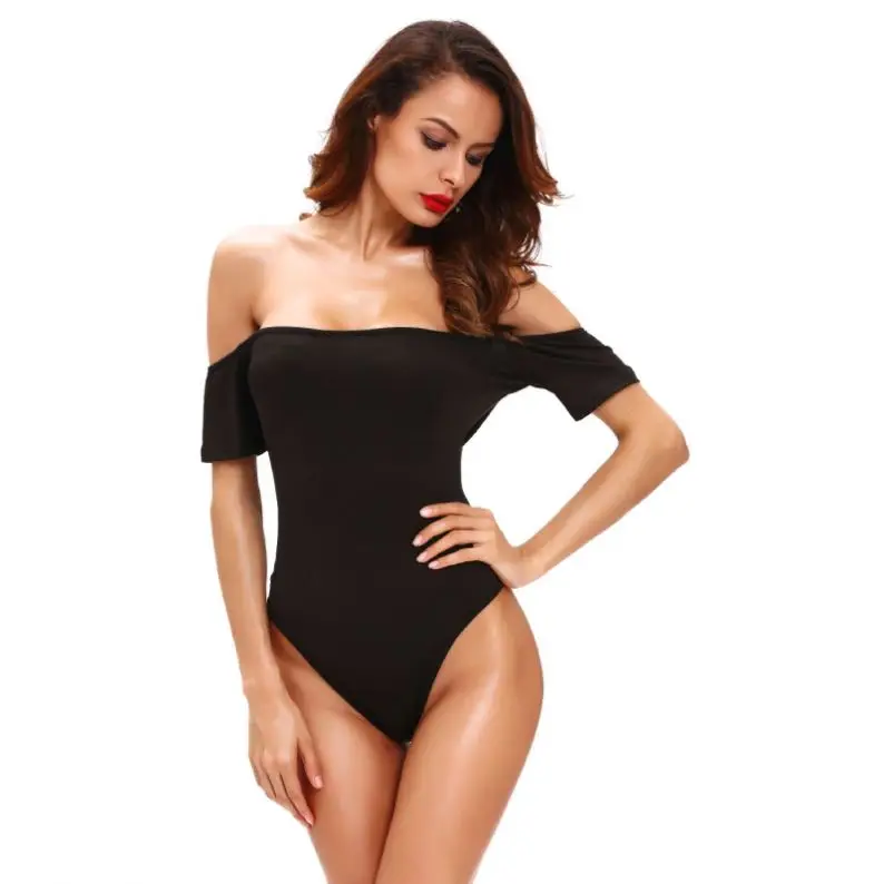 

2020 Summer New Style Women Black Off Shoulder One Piece Bodysuit Sexy Lingerie, Accept customized women sexy lingerie