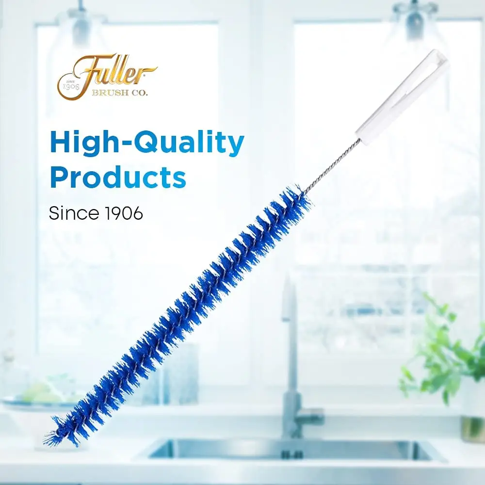 

Fuller Brush Drain Cleaner Brush Flexible Thin Long Scrub Cleaner for Tubes Pipes Bristled Stick for Clean Dish washer Drains, Blue