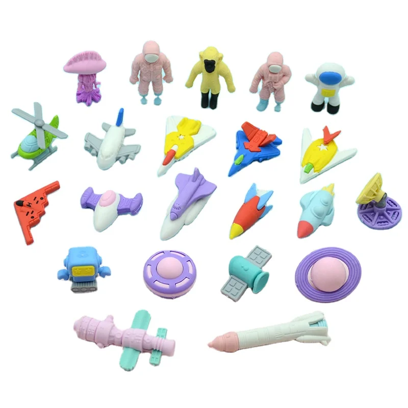 Student Gift Eraser 3D Dinosaur Space Ice Cream Cake Musical Instrument Fruit Vegetable Cosmetics Car Eraser