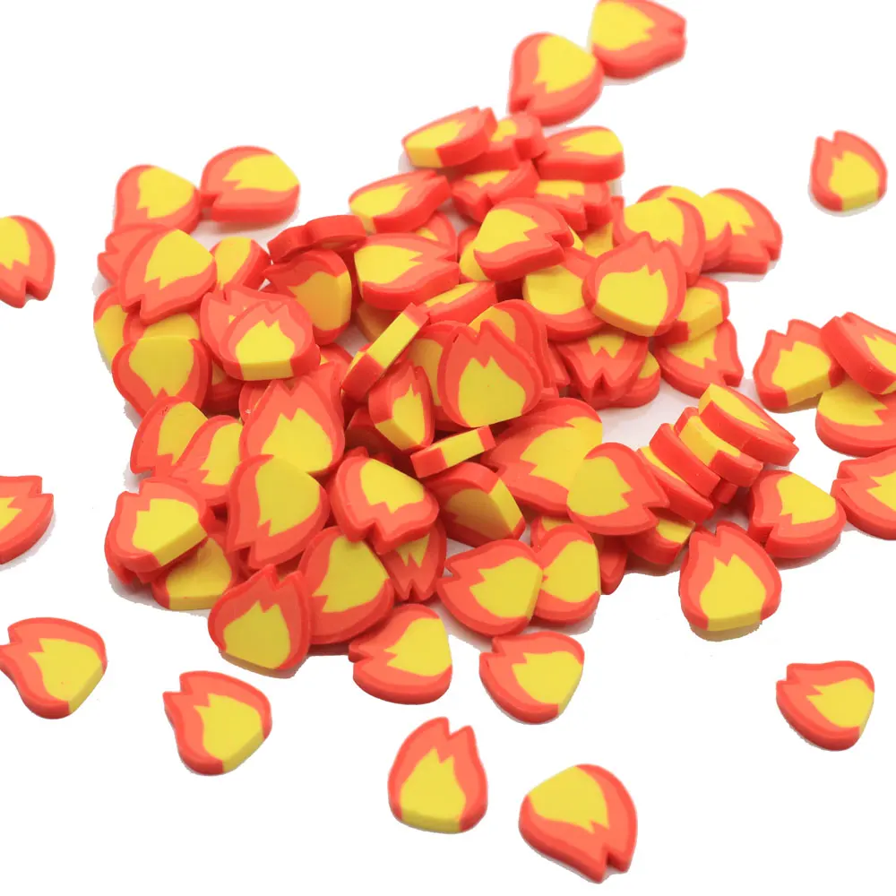 Newest Fire Flame Slice Polymer Hot Clay Sprinkles for Crafts Making Slimes Filling Accessories DIY Scrapbook Phone Decor