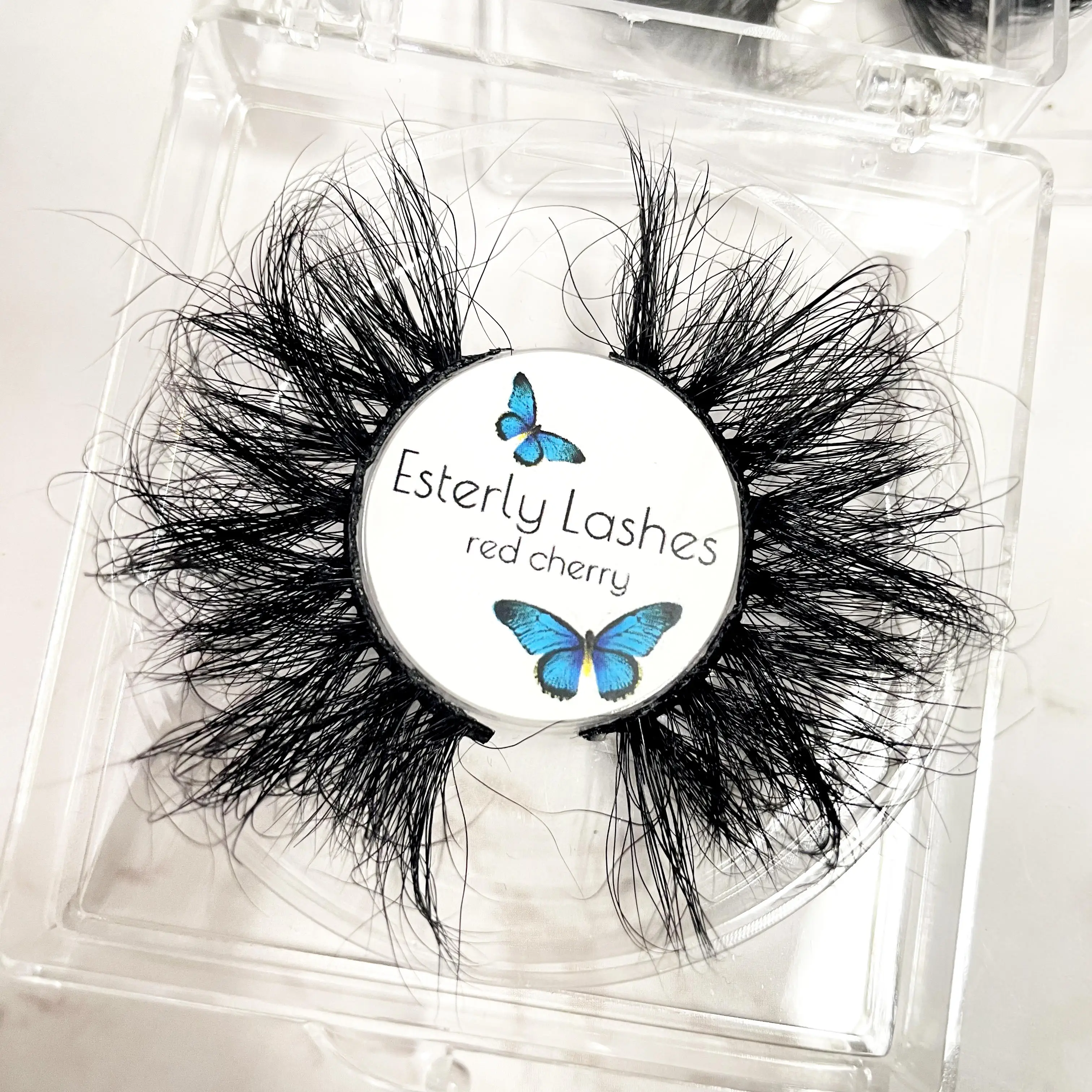 

Free private label custom fluffy 3d full strip lashes boxes packaging wholesale 5d mink 25mm eyelashes vendor, Natural black