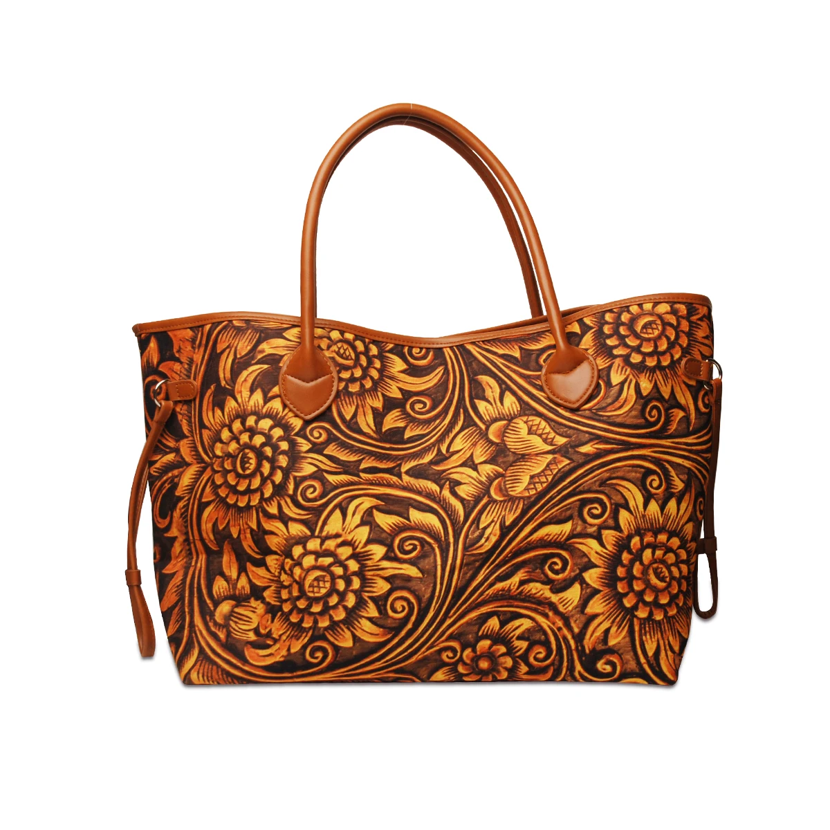 

new arrivals purses handbag mustard engraving flowers tote bag for women in daily life DOM-1141753