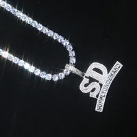 

Custom Name Bubble Letters Pendant & Necklace Charm Men's CZ Hip Hop Jewelry With Gold Silver Tennis Chain