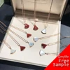 Fan-shaped Small Skirt Necklace Female White Fritillaria Agate S925 Silver Plated Rose Gold Set With Rhinestone Double Chain