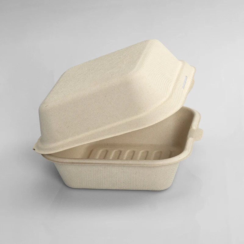 

Biodegradable takeaway take away pizza hamburger burger meal fast food packing pulp sugarcane bagasse lunch paper boxes